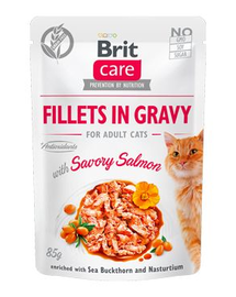 Brit Care Cat Fillets in Gravy With Savory Salmon Plic 85 G