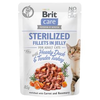 Brit Care Cat Sterilised Fillets Hearty Duck  Tender Turkey in Jelly