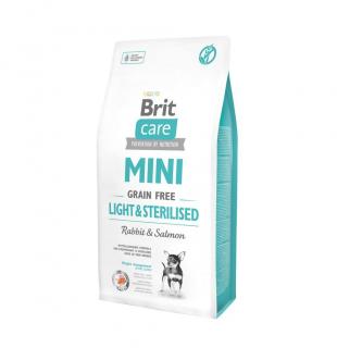 Brit Care Mini Grain Free Light and Sterilised cu Iepure si Somon