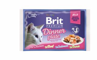 Brit Premium Cat Adult Dinner Plate in Jeleu Multipack (4 x 85 g)