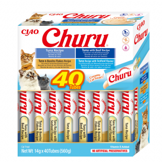 Churu Cat Varieties Recompense Cremoase cu Ton 40 buc