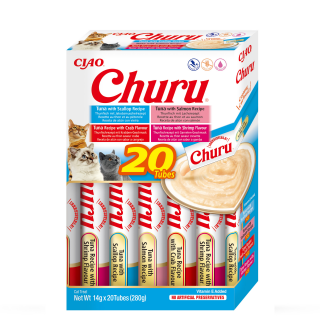 Churu Cat Varieties Recompense Cremoase cu Ton si Fructe de Mare 20 Buc