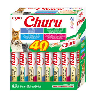 Churu Cat Varieties Recompense Cremoase cu Ton si Fructe de Mare 40 buc