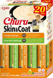 Churu Cat Varieties SkinCoat Recompense Cremoase cu Pui si Pui cu Scoici 20 Buc