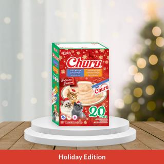 Churu Recompense Cremoase cu Ton si cu Pui Christmas Pack 20 Buc
