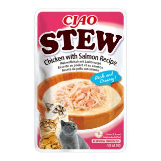 Ciao Churu Stew pentru Pisici cu Pui si Somon