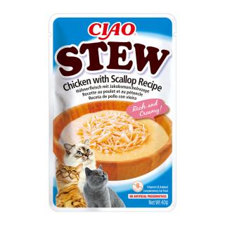 Ciao Churu Stew pentru Pisici cu Pui si Supa Scoici