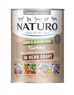 Conserva Naturo Adult cu Carne de Curcan, Fructe si Legume in Sos cu Ierburi Aromatice 390g