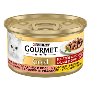 Gourmet Gold Double Pleasure Pui si Somon in Sos