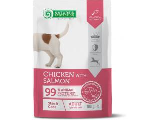 Nature s Protection  Skin and Coat Dog Adult cu Pui si Somon in Sos 100 Gr