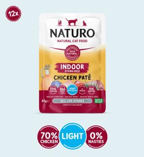 Naturo Cat Adult Grain Free Indoor Sterilised Mousse cu Pui 85g