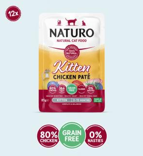 Naturo Kitten Grain Free Mousse cu Carne Pui 85g