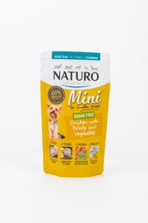 Pouch Naturo Dog Adult Mini cu Carne de Pui 150 Gr