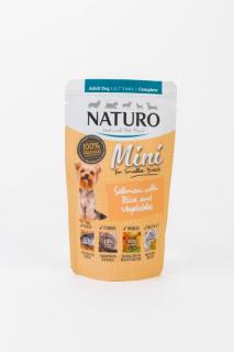 Pouch Naturo Dog Adult Mini cu Somon si Orez 150 Gr