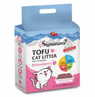 Signature7 Asternut Igienic Tofu pentru Pisici cu Aroma de Capsuni 7 L