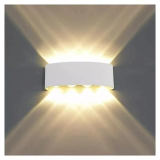 Aplica led exterior 8W, alba, 3000K