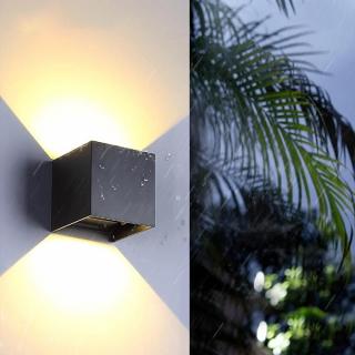 Aplica led perete, 6W 420Lm, 3000K, iluminat exterior, negru