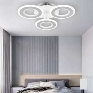 Lustra Led Rondo Ice, 3 cercuri, telecomanda, 108W, lumina calda, rece si neutra, albastru