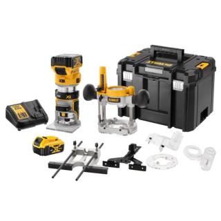 Masina de frezat DeWalt, DCW604P2, 2 acumulatori XR 18 V 5.0 Ah, valiza pentru transport