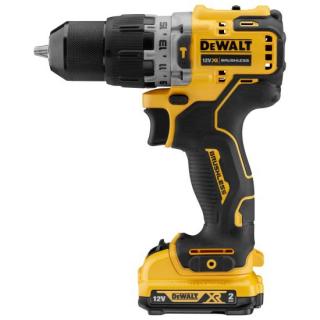 Masina de insurubat  gaurit cu percutie DeWalt, DCD706D2, 2 trepte, 2 acumulatori XR Li-Ion 12 V 2Ah, motor fara perii, valiza pentru transport