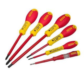 Set 5 surubelnite Stanley FatMax, izolate 1000 V + tester tensiune