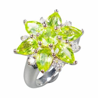 Inel argint peridot