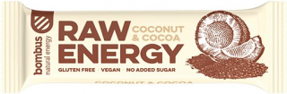 Baton energizant Raw Energy cu nuca de cocos si cacao