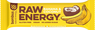 Baton proteic Raw Energy cu banane si nuca de cocos