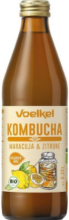 Bautura Bio de Kombucha cu maracuja si lamaie, 330 ml