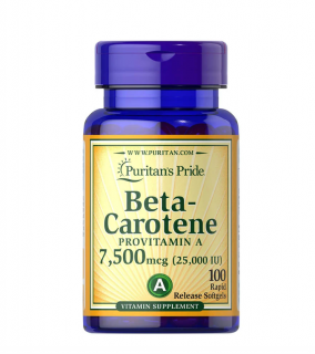 Beta-Carotene, (Vitamin A), 25,000 IU, 100 de capsule
