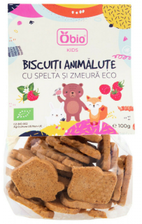 Biscuiti animalute cu spelta si zmeura, Bio100g
