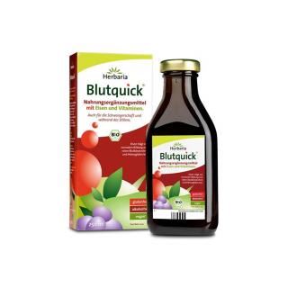 Blutquick - mix vegan BIO cu extracte din hibiscus, musetel + fier si vitamine 250 ml