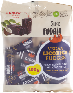 Caramele bio cu aroma de lemn dulce, 100g, Super Fudgio