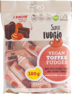 Caramele bio cu aroma de toffee, 100g, Super Fudgio