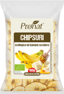 Chipsuri de banane cu miere, BIO 100g