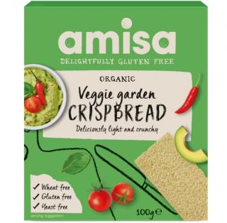 Crispbread (painici) veggie garden fara gluten bio 100g Amisa