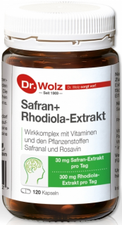 Extract de Safran si Rhodiola cu vitamina C si B12 pentru concentrare Dr. Wolz 120cps