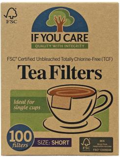 Filtre de ceai scurte, nealbite, fara clor, compostabile, 100buc, If You Care