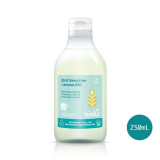 Gel de dus - sampon Sensitive, bio, 250ml - Biolu