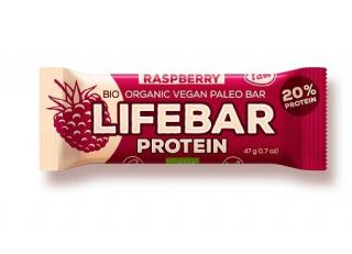 Lifebar baton proteic cu zmeura raw BIO FARA gluten 47g