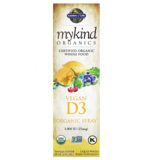 Mykind Vegan D3 Spray, 1000 IU - gust de vanilie