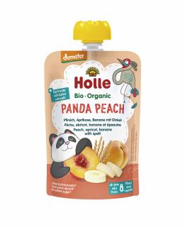 Panda Peach - Piure BIO de piersici, caise si banane, cu fulgi de grau spelta 100g