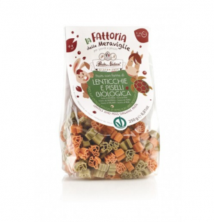 Paste cu faina de linte rosie si mazare verde pentru copii, fara gluten, bio 250g