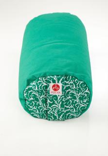 Perna de meditatie Asteya Bolster cilindrica Emerald Green 70x20cm cu husa detasabila si umplutura naturala din spelta + meditatie ghidata cadou