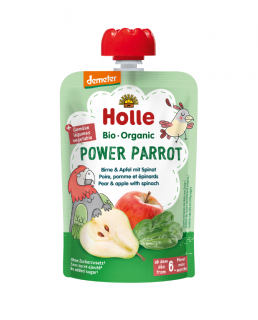 Power Parrot - Piure de pere cu mere si spanac 100g