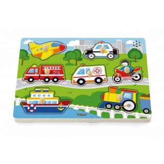 Puzzle cu sunete - mijloace de transport