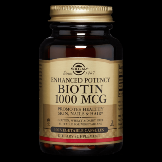 Supliment alimentar Biotina 1000mcg Solgar, 100 capsule