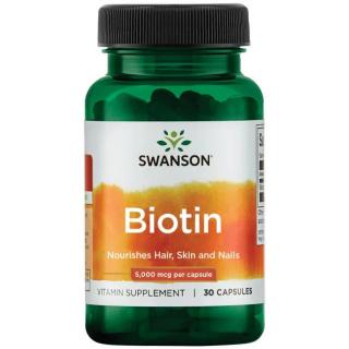 Swanson Biotina, 5000mcg - 30cps
