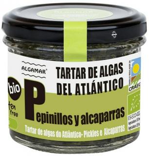 Tartar de alge marine cu castraveti murati si capere bio 100g Algamar