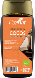 Zahar lichid de cocos, BIO, 250 ml  350 g